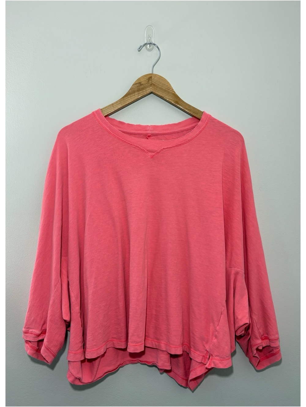 Aerie neon pink dolman sleeve oversized boxy tee (XL)